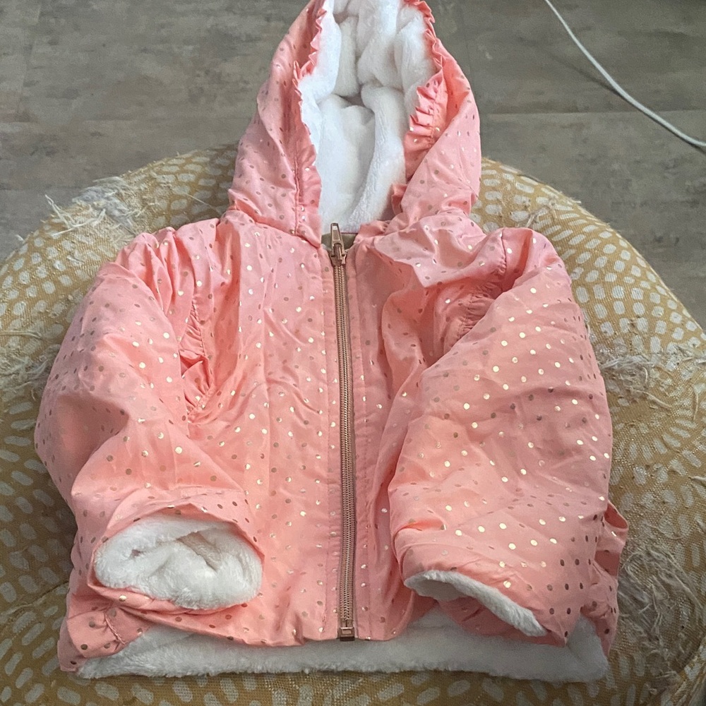 Penelope Mack Coral Sparkle Puffer Jacket